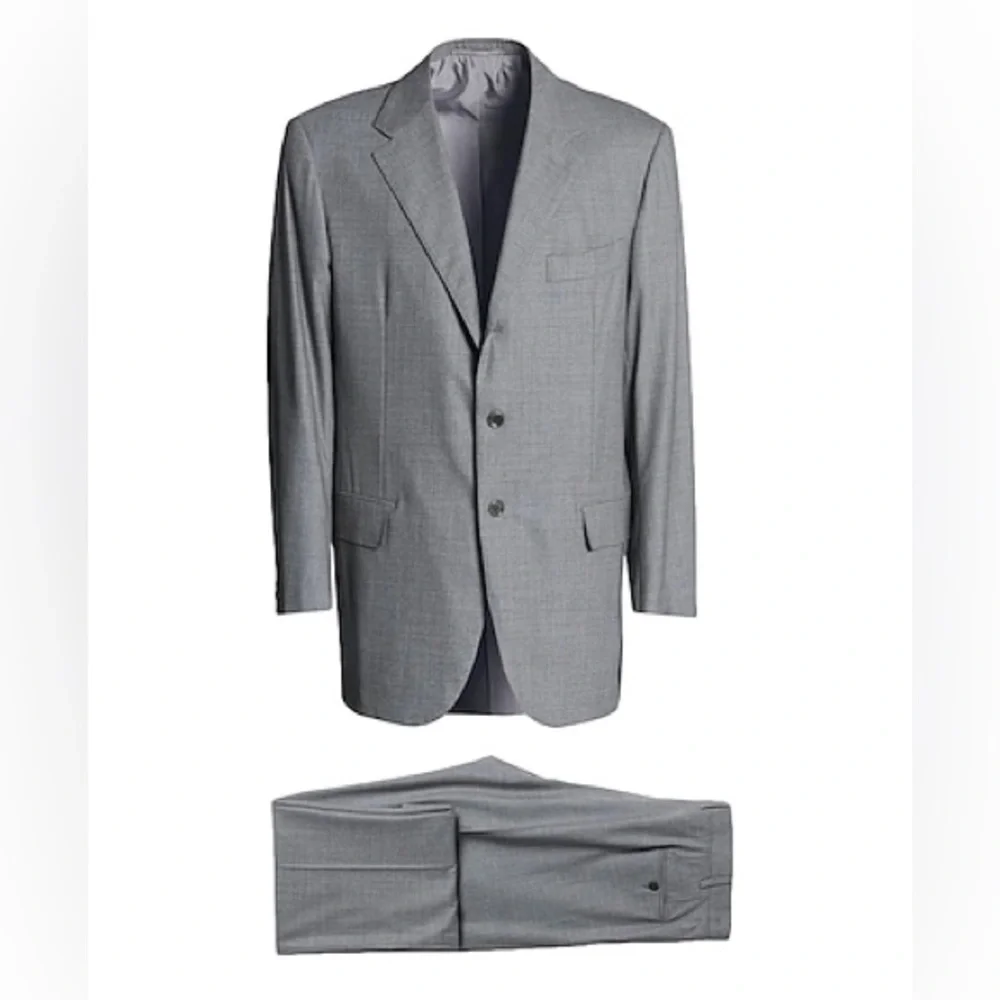 NWT Abla Italy Gray Patterned Wool Suit Blazer Pants Formal Business IT 52
